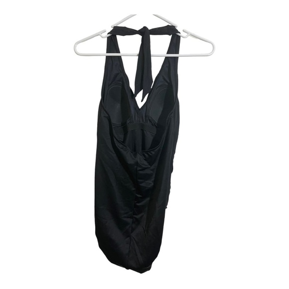 Miraclesuit womens one piece neck tie ruffle front black fits Small to medium - Picture 5 of 13